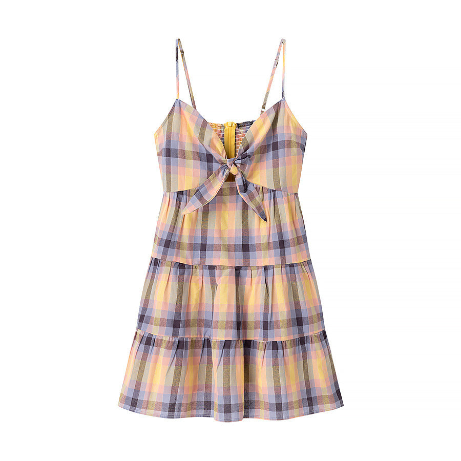 Berg-Feldt Robe d'été pour femme avec ceinture à nouer et volant