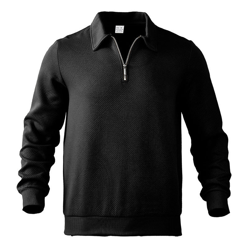 Herren Fleece Pullover mit strukturierter Oberfläche und modernen Kontrastdetails Berg-Feldt