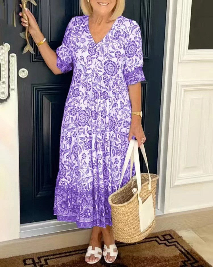 Fudus Blumen-Tie-Dye Kleid
