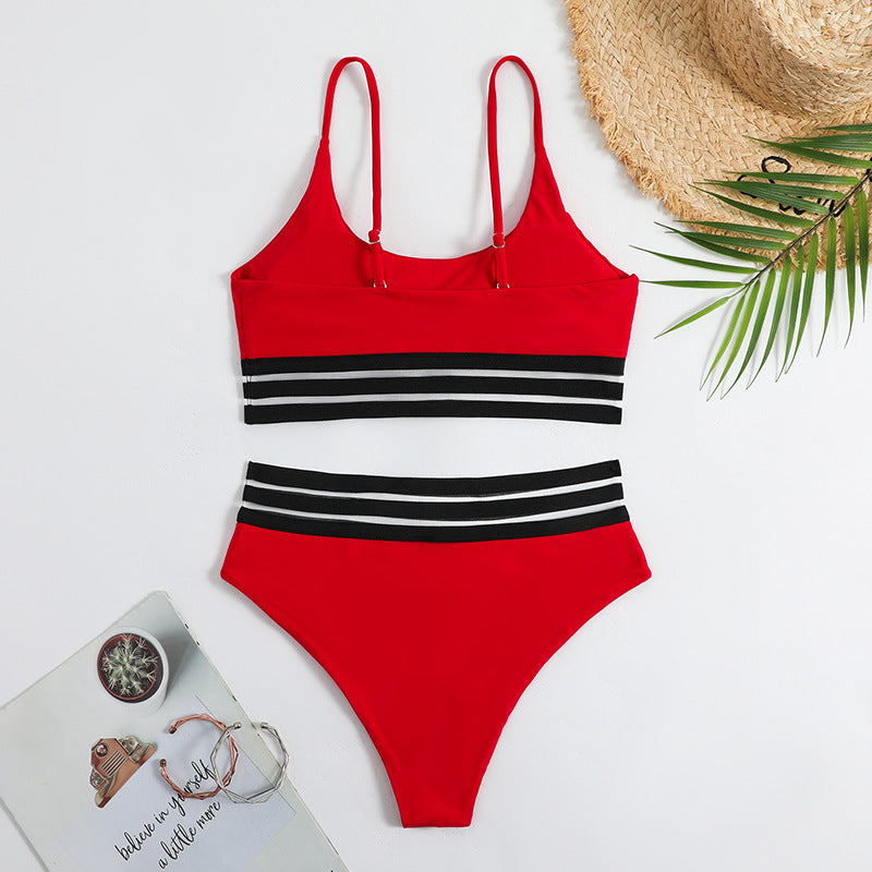 Bas de bikini sportif pour femme avec ceinture élastique et rayures tendance de berg-feldt
