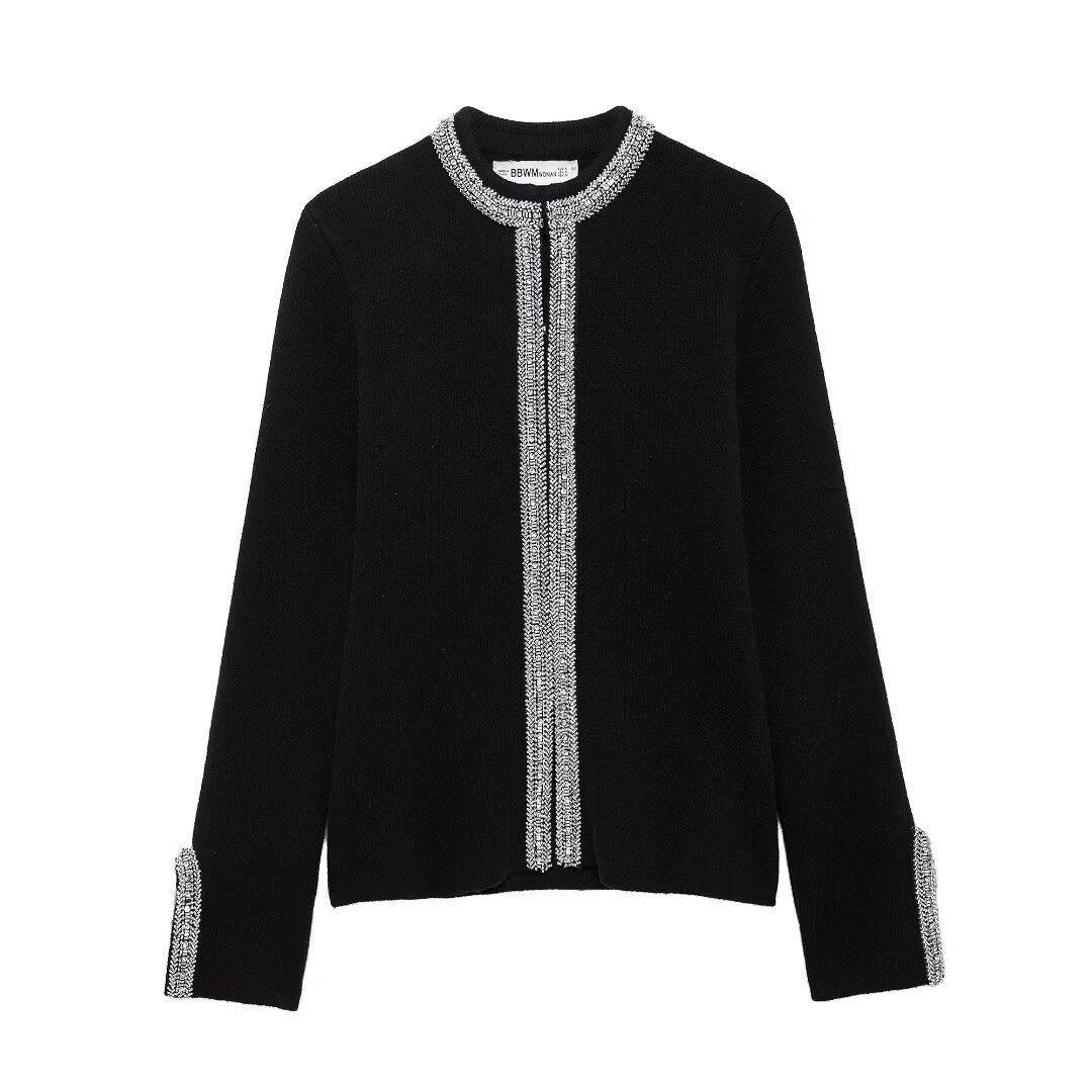 Eleganter Damen-Strickcardigan mit dekorativem Besatz von berg-feldt