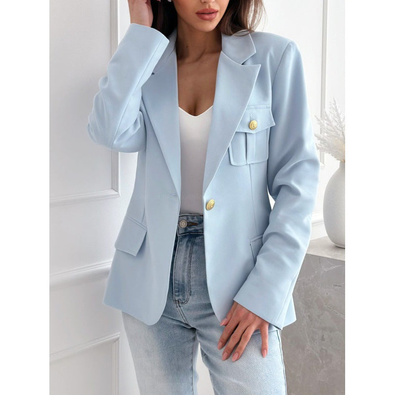 Damen Blazer ajusté croisé classique avec détail de poche Berg-Feldt