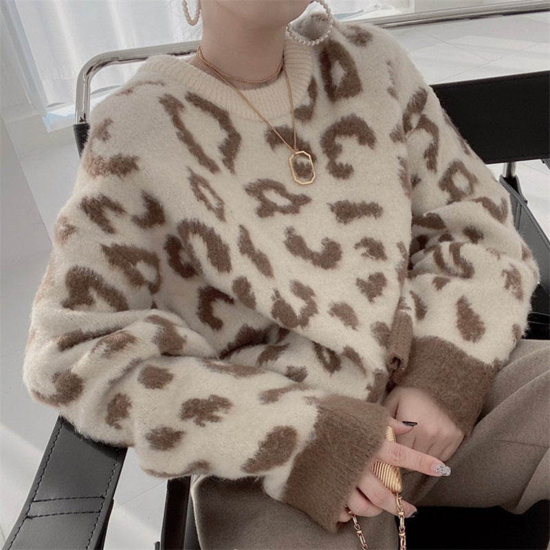 Pull en polaire à imprimé léopard pour femme Berg-Feldt