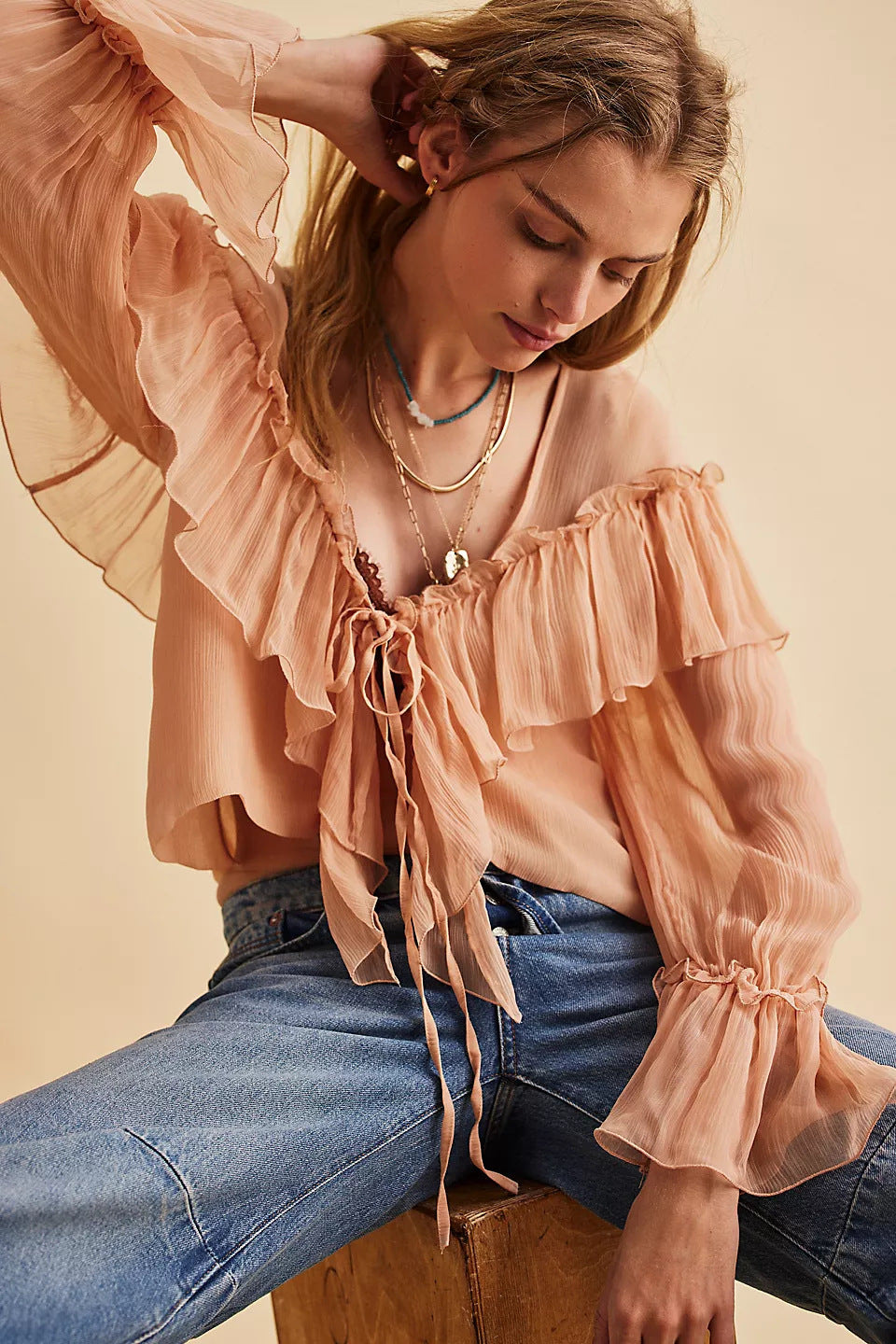 Élégante blouse à nœud pour femme de berg-feldt