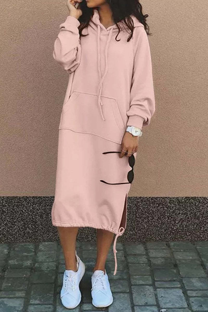 Robe à capuche décontractée pour femme avec cordon de serrage réglable à l'ourlet par berg-feldt