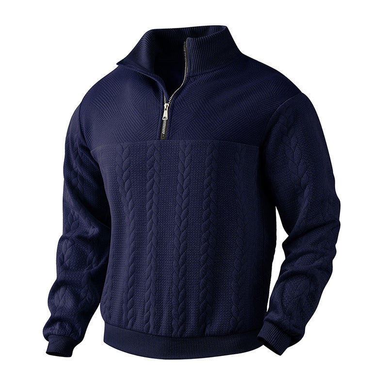 Herren Strickpullover mit modernem Stehkragen und praktischem Reißverschluss Berg-Feldt