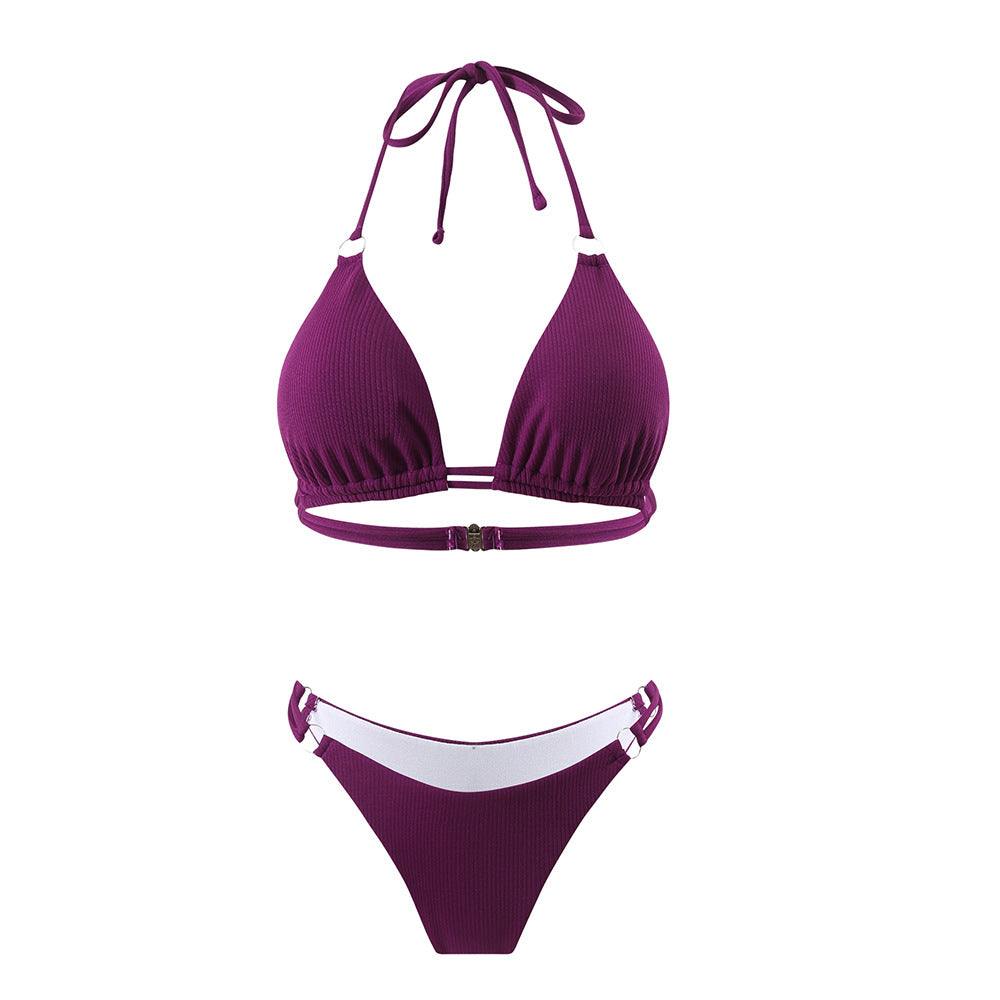 Haut de maillot de bain triangle femme, bretelles réglables, coupe tendance berg-feldt