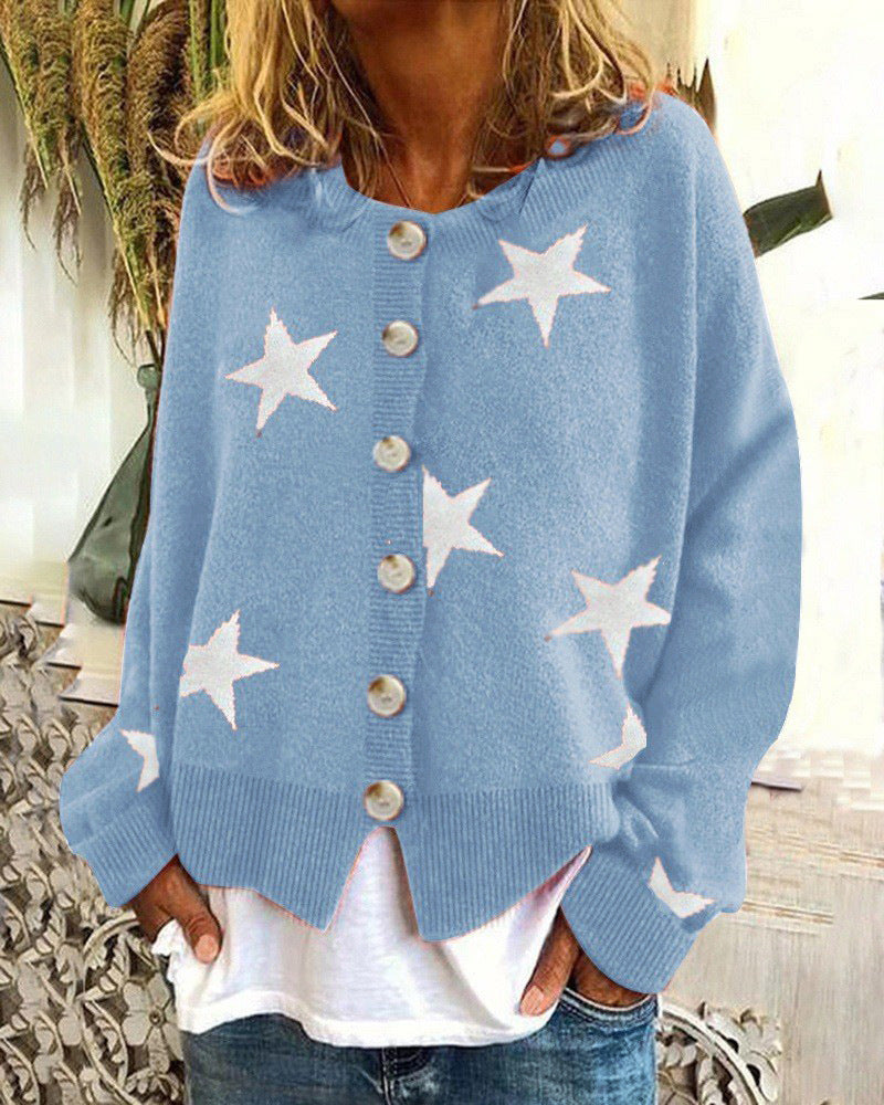 Cardigan en tricot pour femme motif étoiles Berg-Feldt
