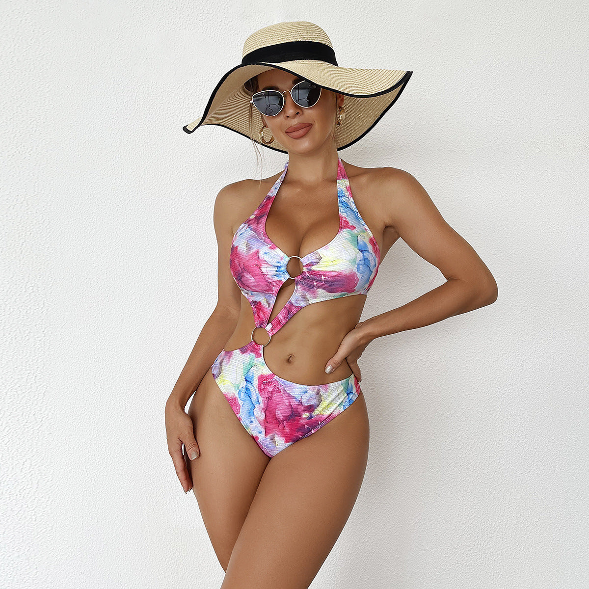 Maillot de bain femme Berg-Feldt avec découpe tendance et anneaux scintillants