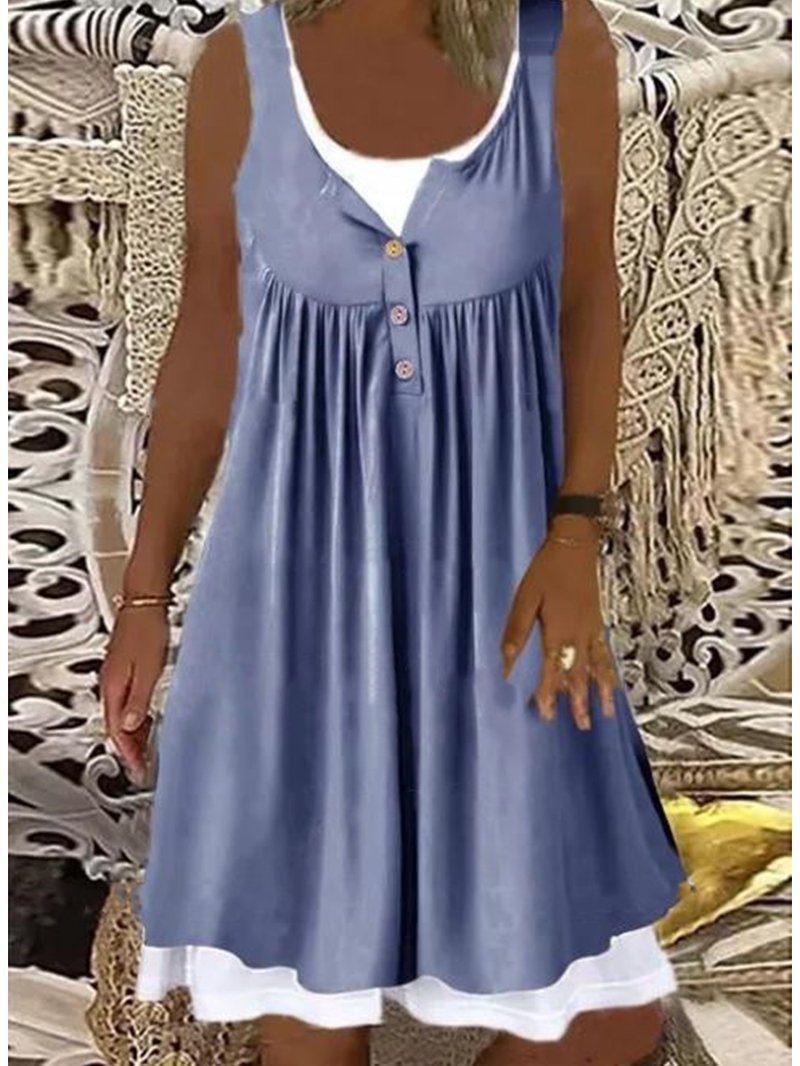 Robe d'été pour femme avec ornements boutonnés et jupe évasée de berg-feldt