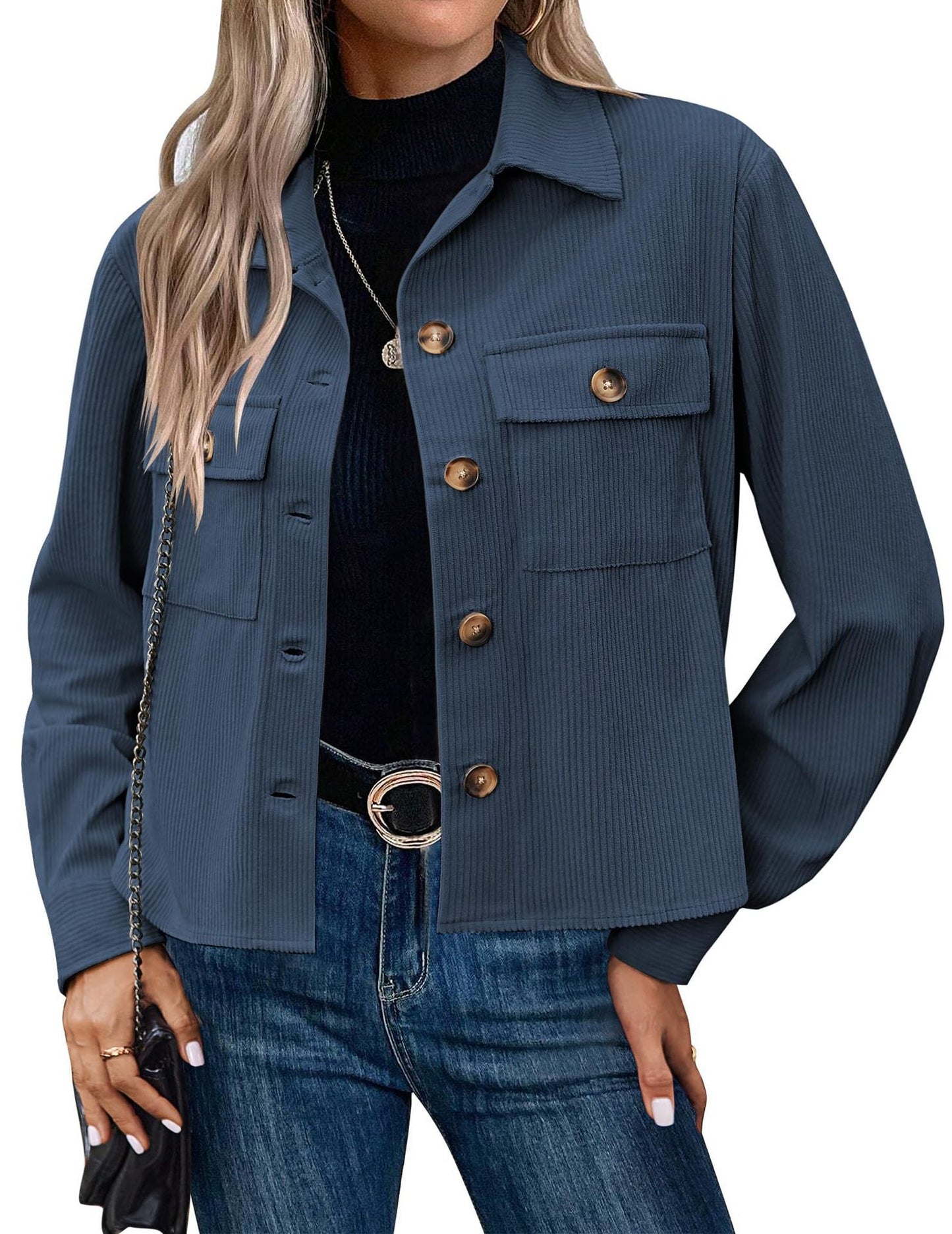 Veste en velours côtelé pour femme avec deux poches poitrine Berg-Feldt