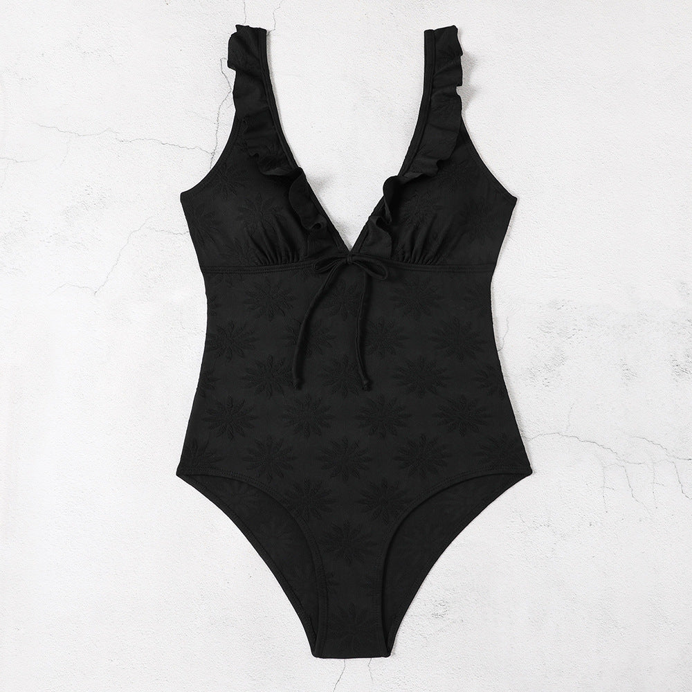 Maillot de bain élégant pour femme avec volants et laçage de berg-feldt