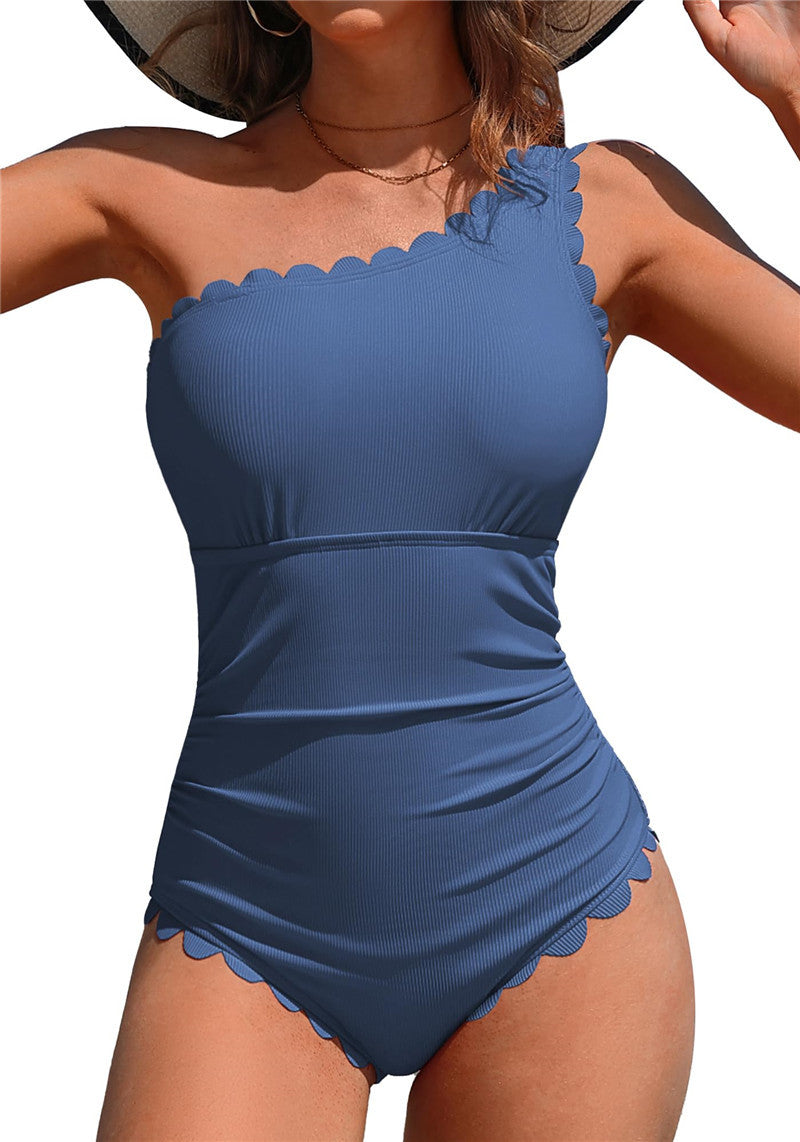 Elegantes, figurbetontes Damen-Badekleid mit Wellenrand von berg-feldt