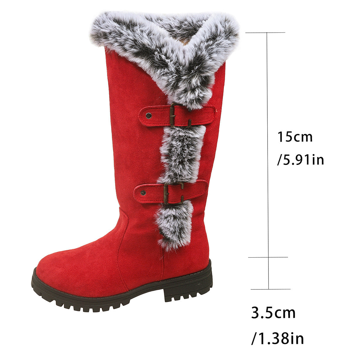 Women's winter boots with cozy faux fur collar and non-slip sole Berg-Feldt