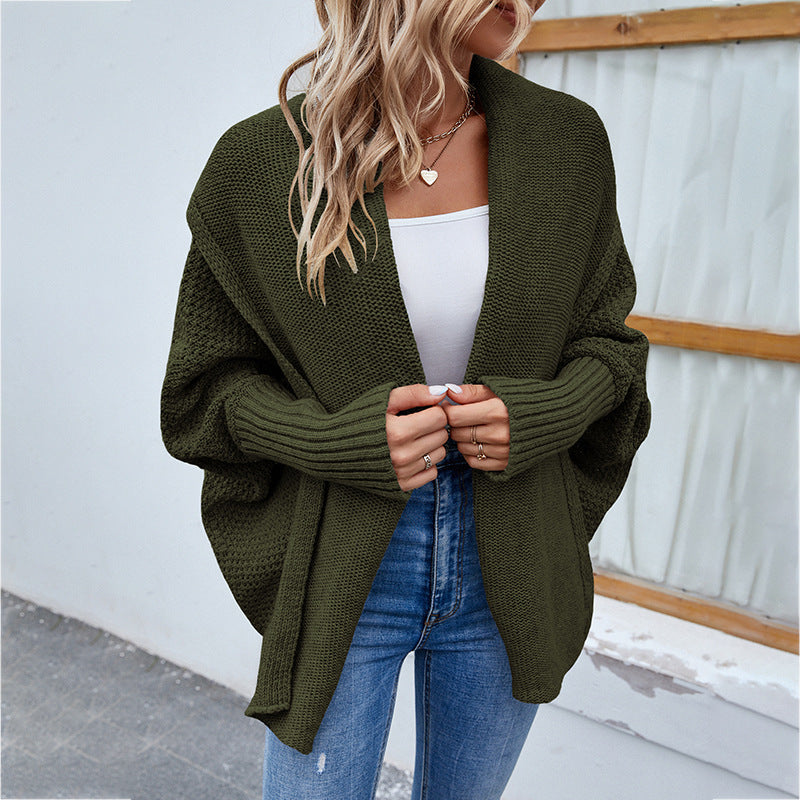 Damen Strickjacke mit offenem Schnitt und voluminösen Ärmeln Berg-Feldt