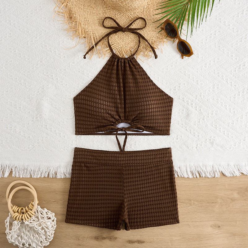 Ensemble de maillot de bain texturé à col licou Berg-Feldt pour femme