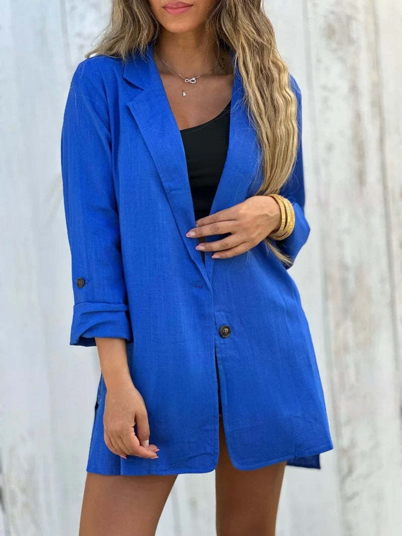 Robe blazer légère pour femme avec bras enveloppants et boutons de berg-feldt