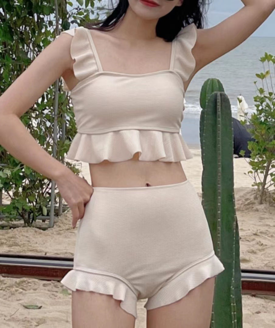 Berg-Feldt Ensemble Maillot de Bain Femme avec Volants, Taille Haute