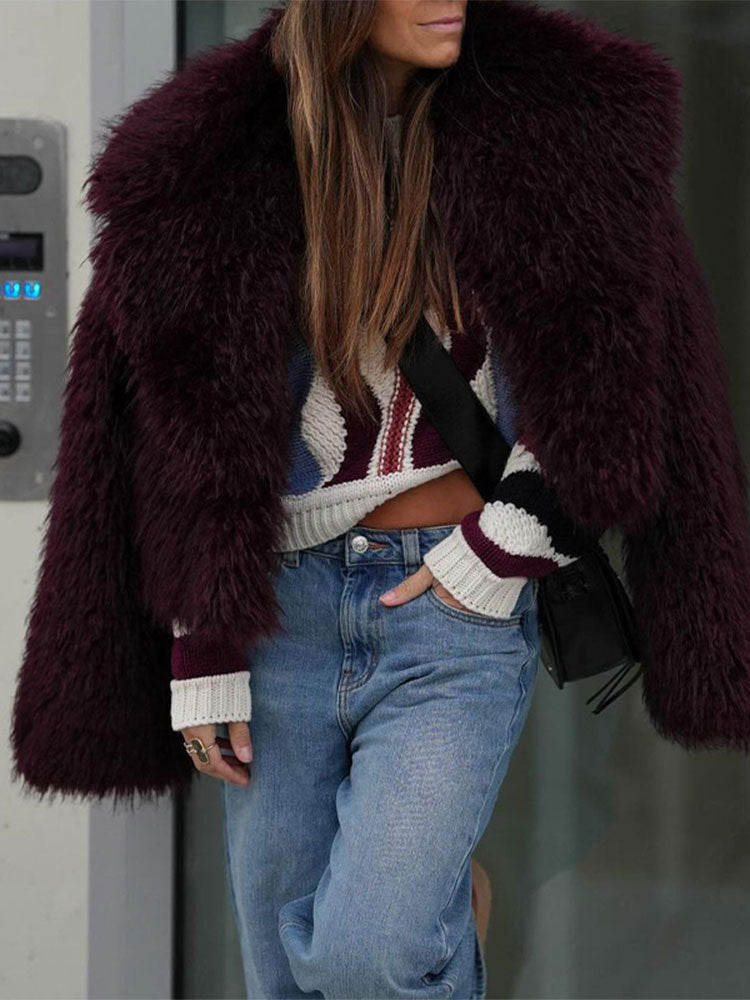 Manteau en fausse fourrure pour femme coupe oversize tendance Berg-Feldt