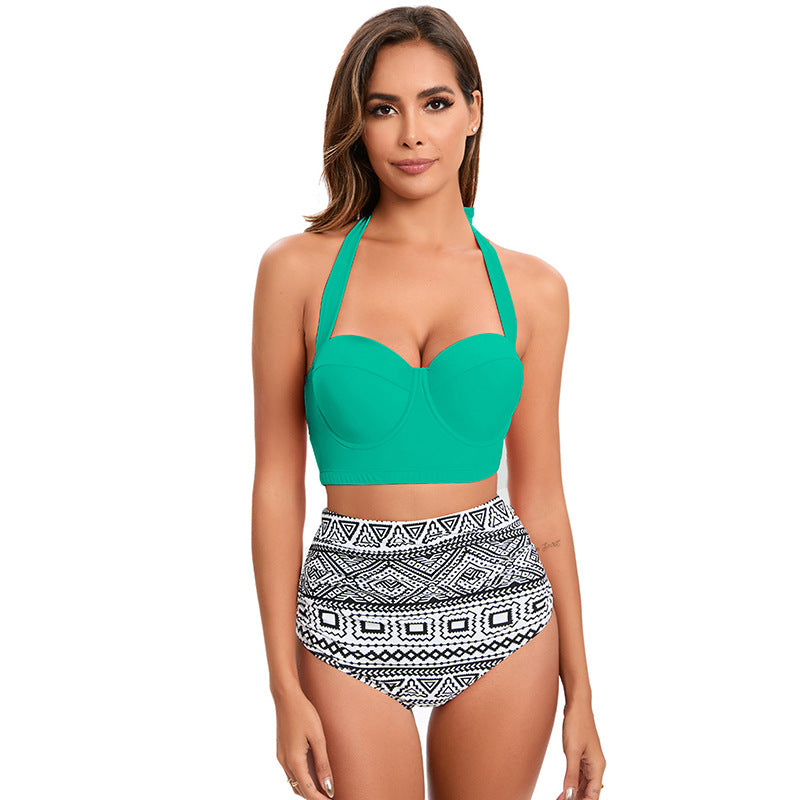 Ensemble de bikini taille haute à imprimé léopard Berg-Feldt pour femme