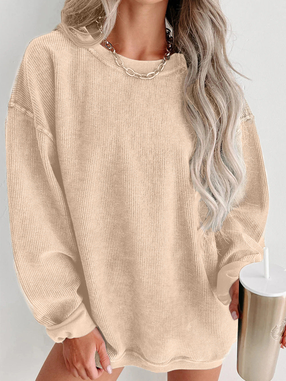 Sweat-shirt décontracté pour femme, côtelé et à coupe confortable Berg-Feldt