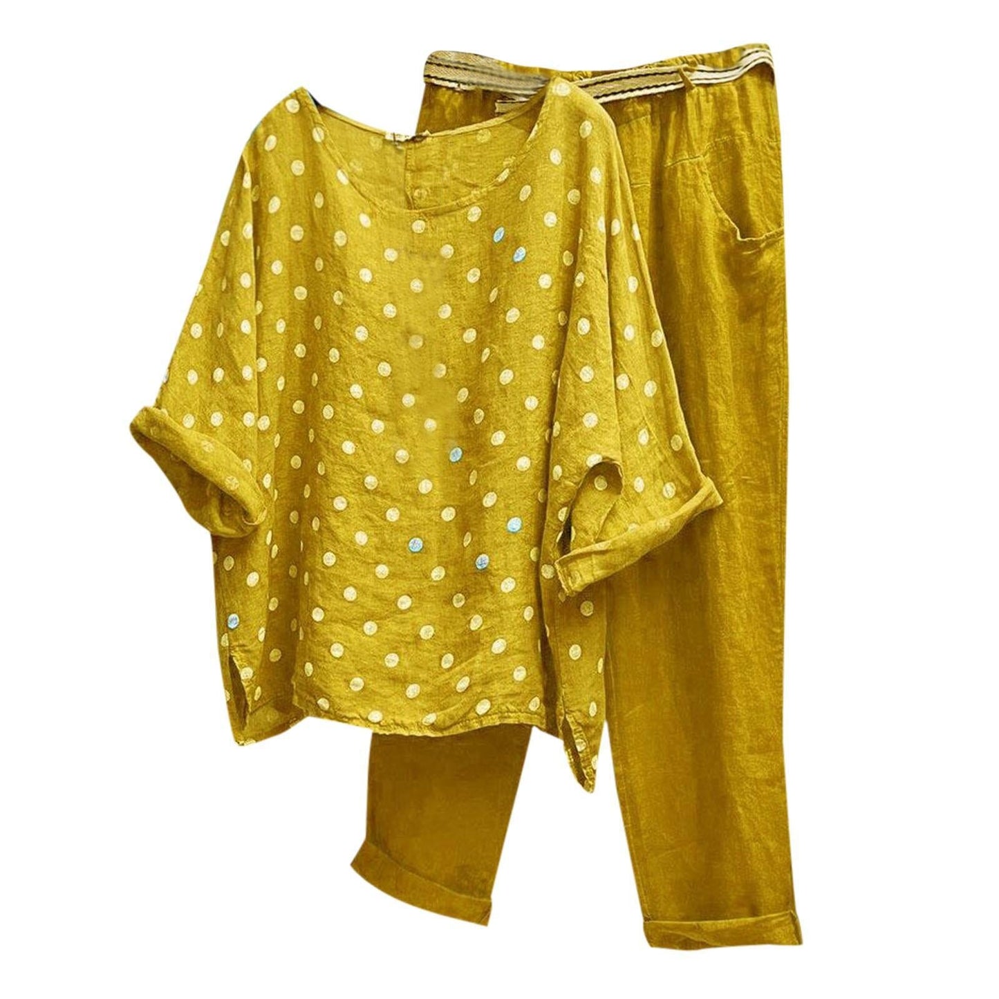 Leichte Damen-Bluse mit Punkten und bequeme Hose von berg-feldt