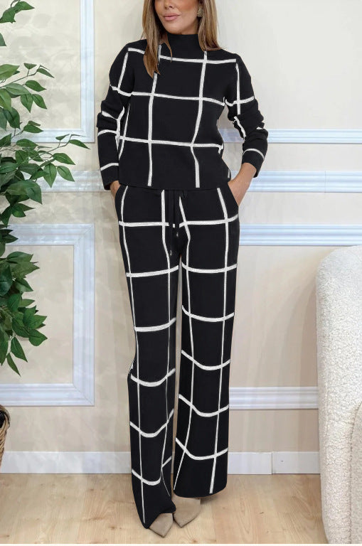 Ensemble de loungewear élégant en tricot pour femme avec motif graphique Berg-Feldt