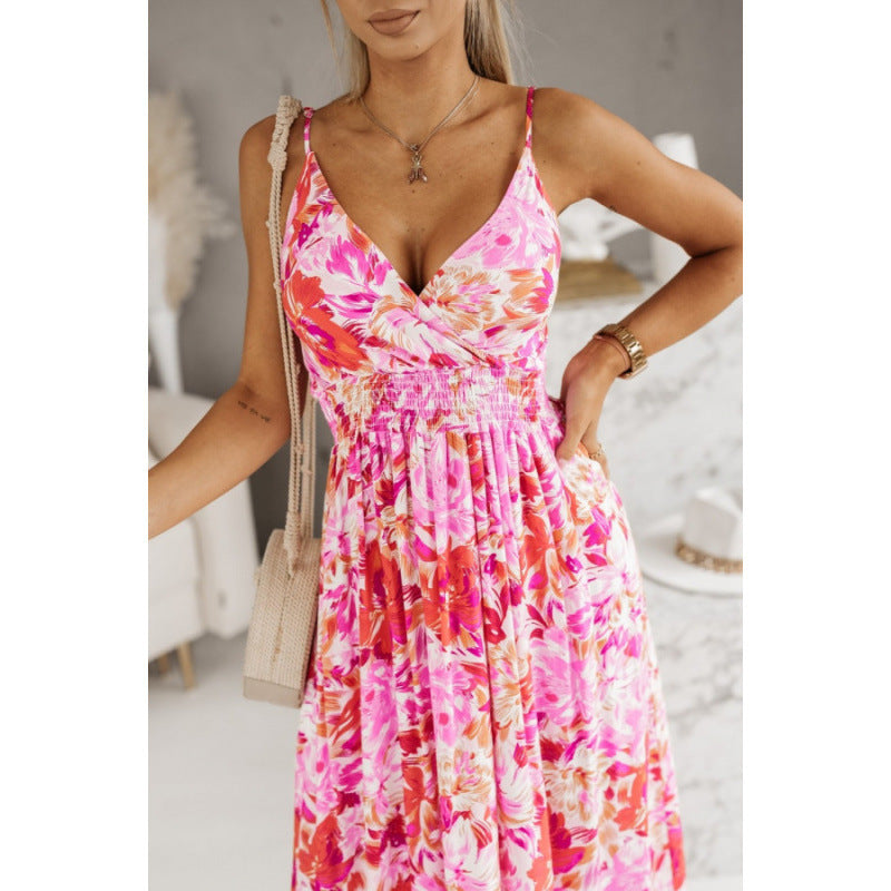 Robe longue femme à imprimé tropical et bretelles spaghetti réglables de berg-feldt