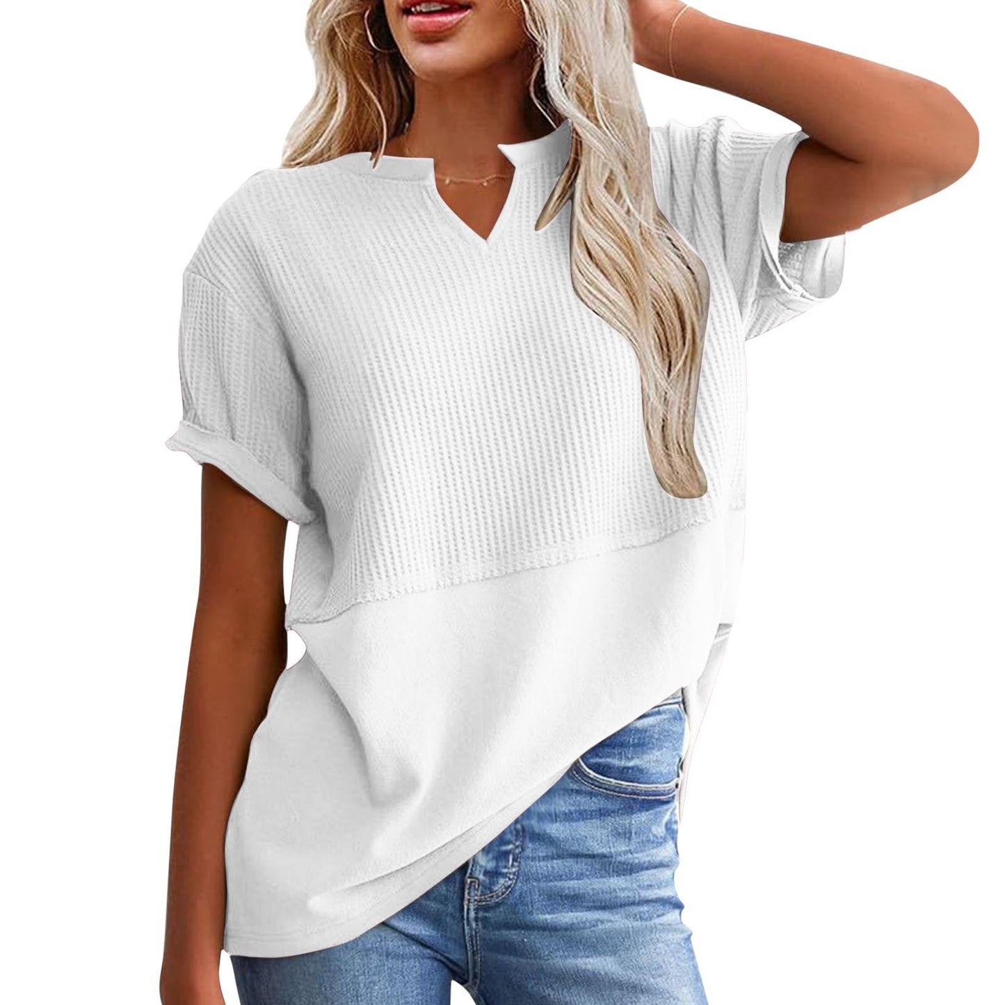 T-shirt décontracté pour femme avec col en V berg-feldt