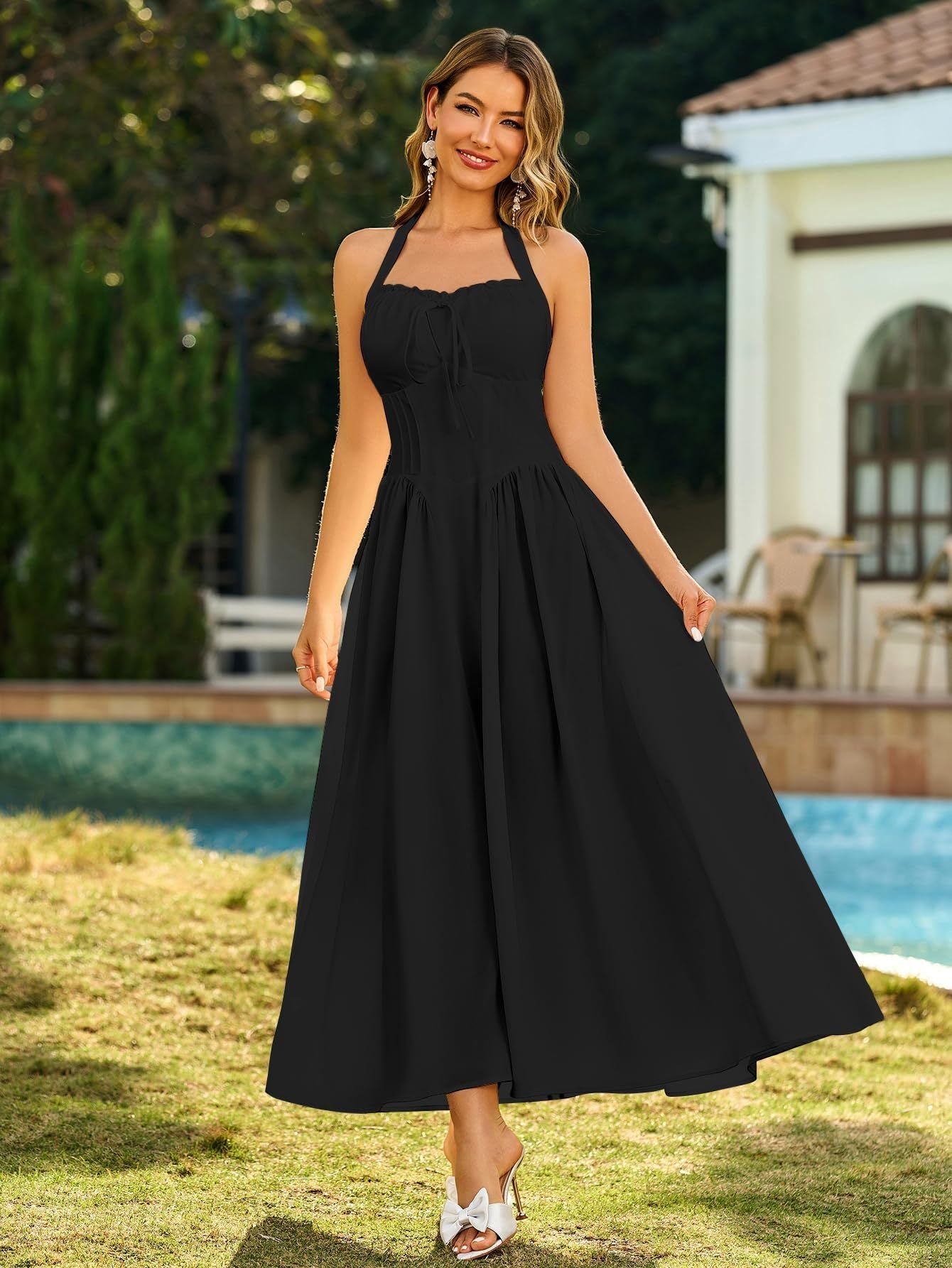 Robe longue fleurie ceinturée pour femme de berg-feldt