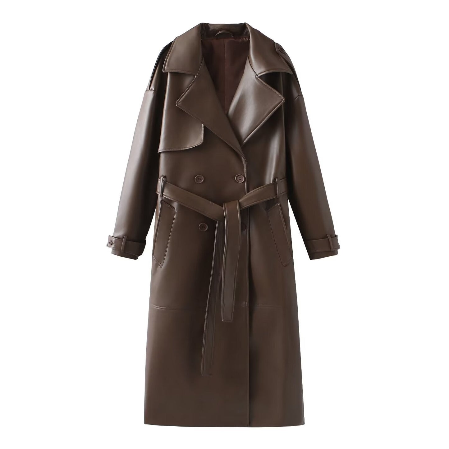 Trench-coat femme en simili-cuir avec coupe élégante et ceinture à nouer Berg-Feldt