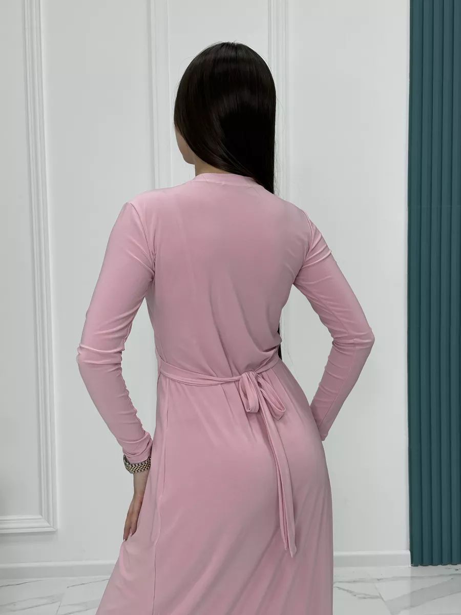 Elegant wrap dress for women with a deep V-neck and gathering by berg-feldt