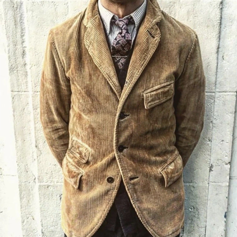 Herren modischer Cordblazer mit strukturiertem Design und praktischen Taschen Berg-Feldt