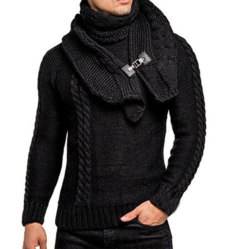 Herren Strickpullover mit integriertem Schal Berg-Feldt