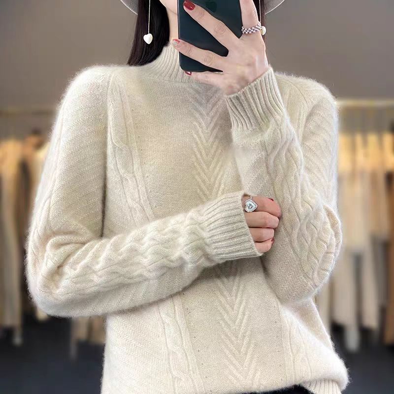 Pull torsadé pour femme avec col rond élégant Berg-Feldt