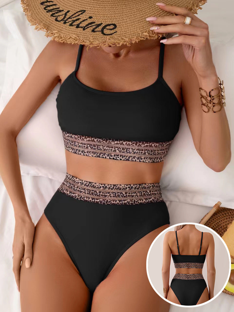 Ensemble de bikini tendance pour femme avec échancrure haute et imprimé animalier berg-feldt