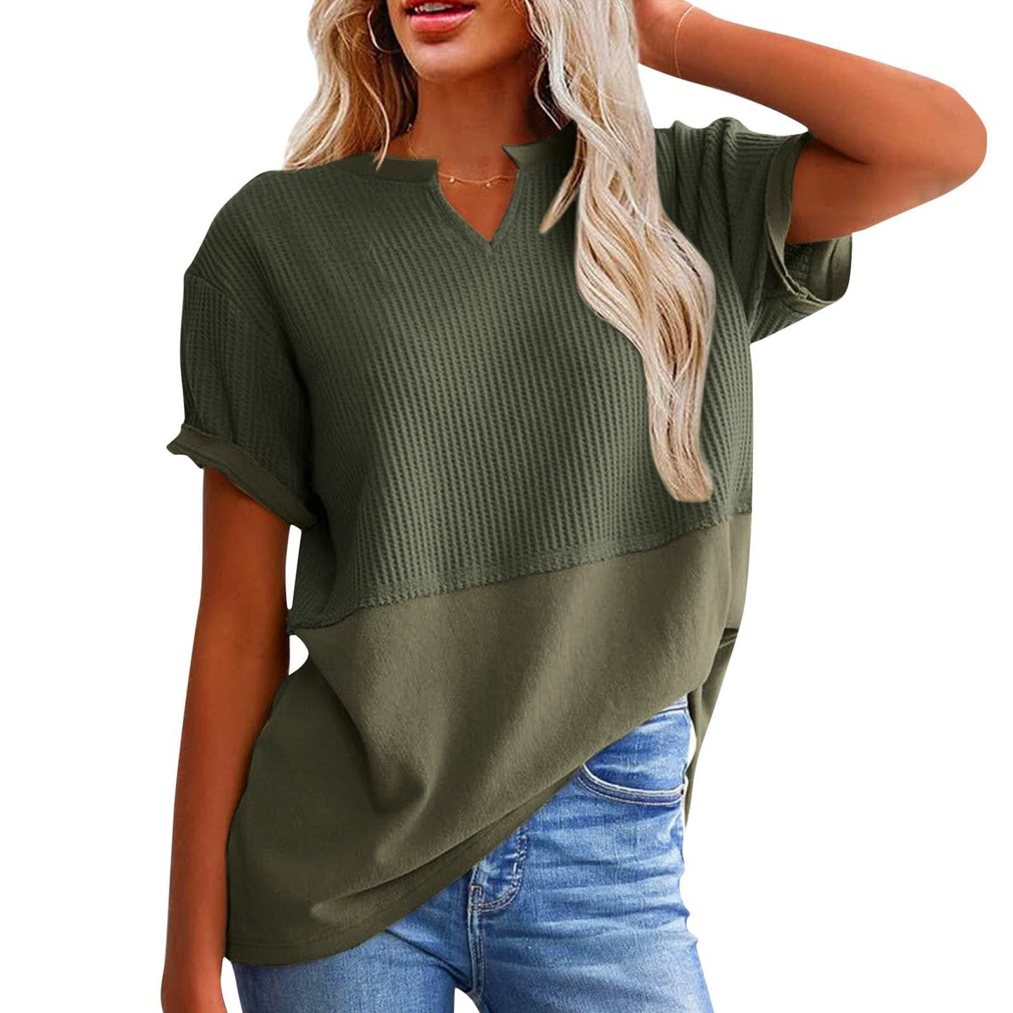 T-shirt décontracté pour femme avec col en V berg-feldt