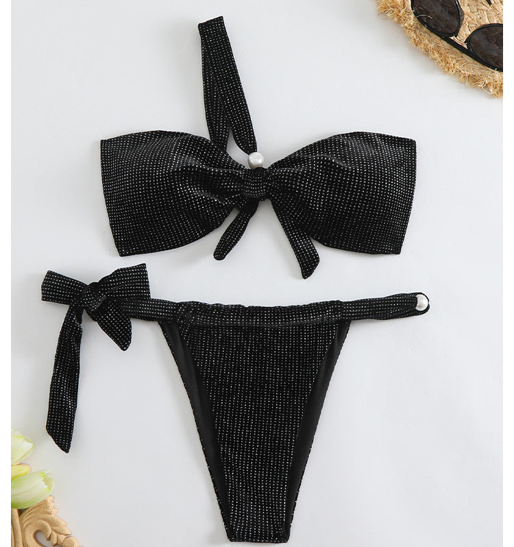 Ensemble bikini avec haut bandeau, détails pailletés et nœuds fantaisie de berg-feldt