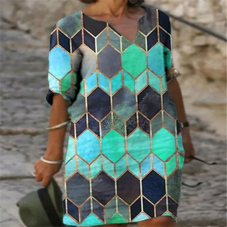Robe droite à motif géométrique Berg-Feldt pour femme