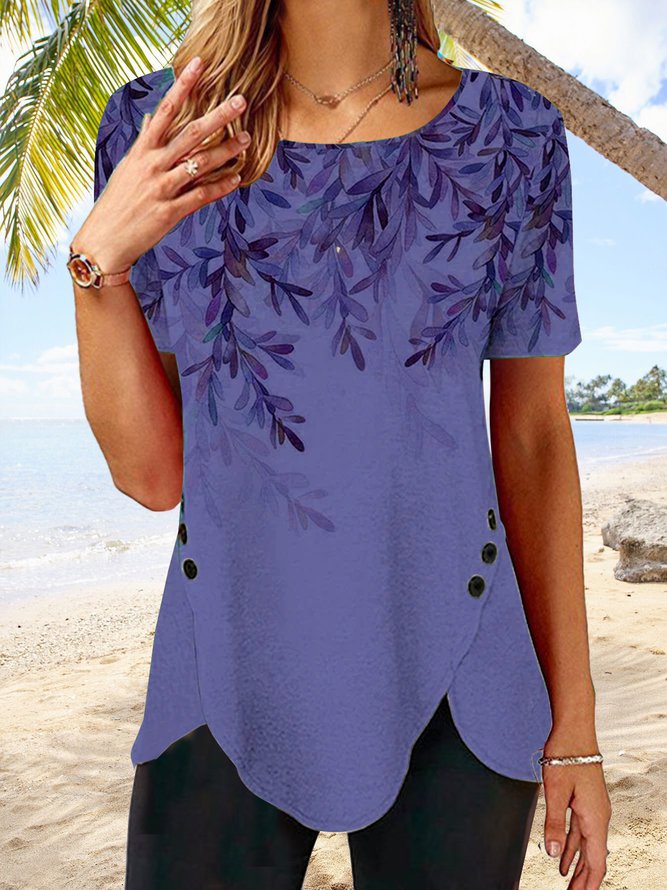Tunique élégante pour femme avec ourlet asymétrique et boutons de berg-feldt