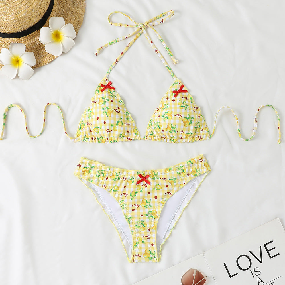 Ensemble de bikini femme Berg-feldt avec haut triangle et motif floral