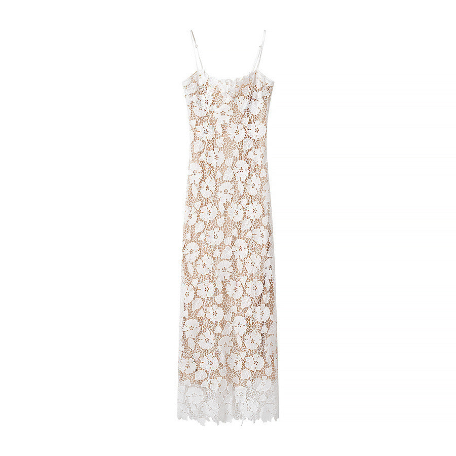 Robe longue en dentelle florale Berg-Feldt pour femme