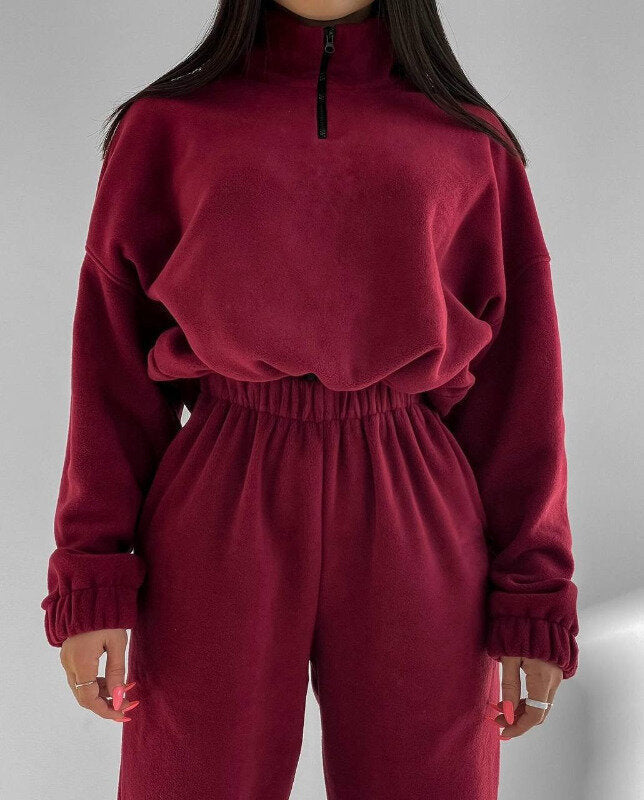 Damen Fleece-Pullover und Jogginghose mit engem Bund Berg-Feldt
