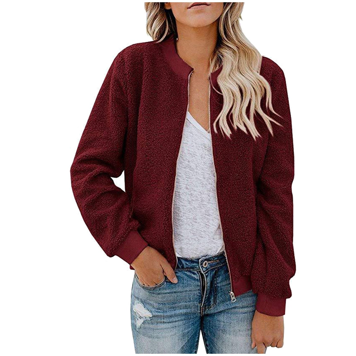 Veste bomber en polaire pour femme avec col montant Berg-Feldt