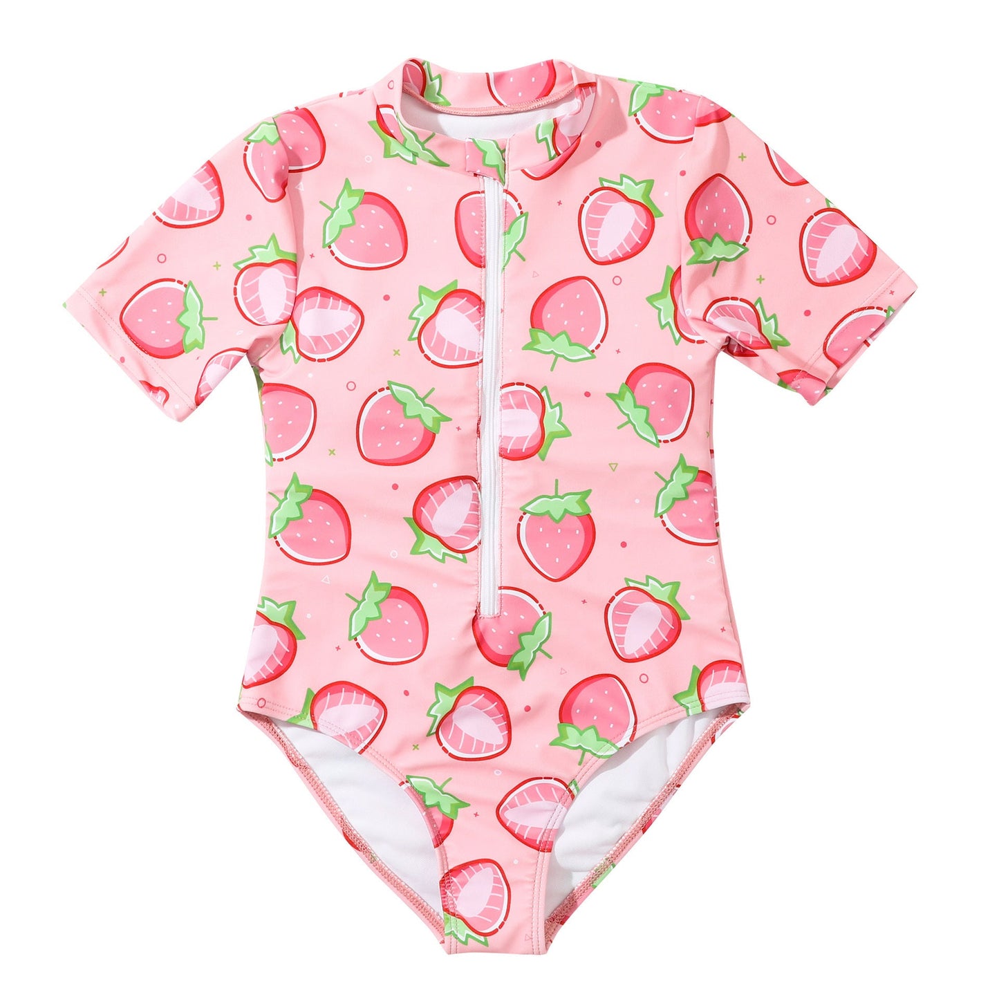 Maillot de bain une pièce à manches courtes pour femme avec imprimé fraise amusant de berg-feldt
