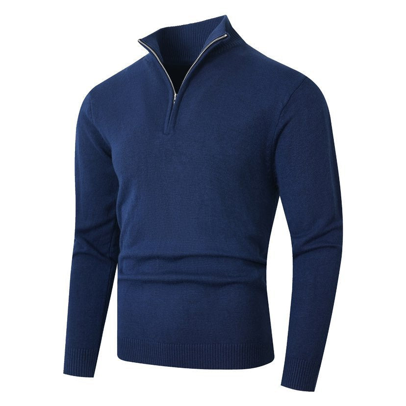 Herren Strickpullover mit modernem Stehkragen und hochwertigem Reißverschluss Berg-Feldt