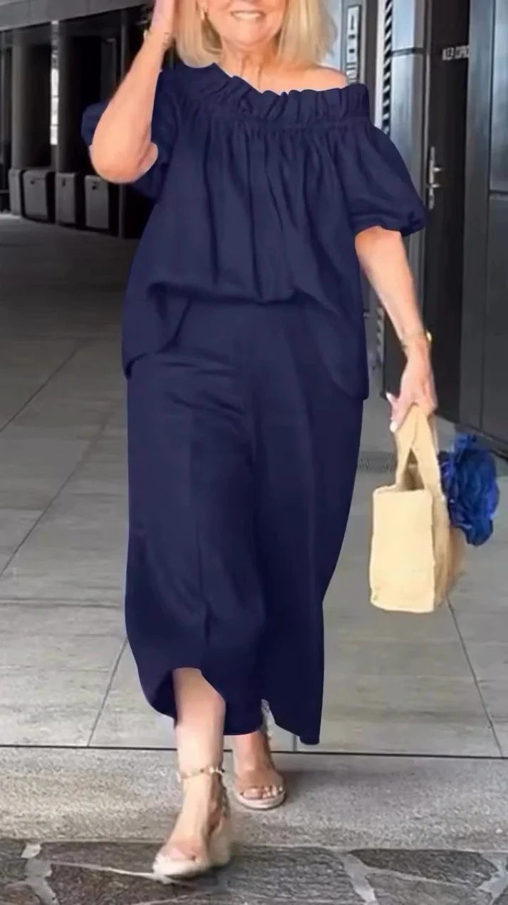 Leichtes Damen Jumpsuit Set mit weiten Ärmeln und figurbetonter Schnittführung berg-feldt