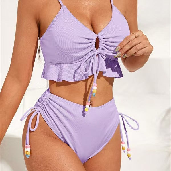 Ensemble de bikini taille haute à volants et bretelles réglables pour femme berg-feldt