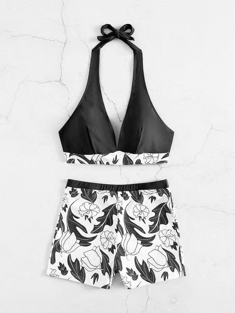 Ensemble de bikini à motif floral avec haut noué pour femmes de berg-feldt
