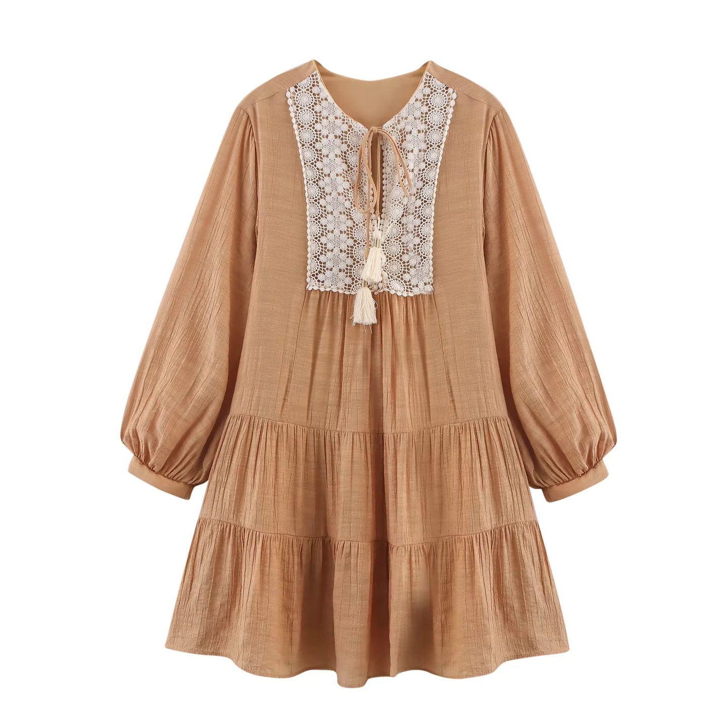 Robe étagée d'inspiration bohème avec détails en crochet par berg-feldt pour Femme